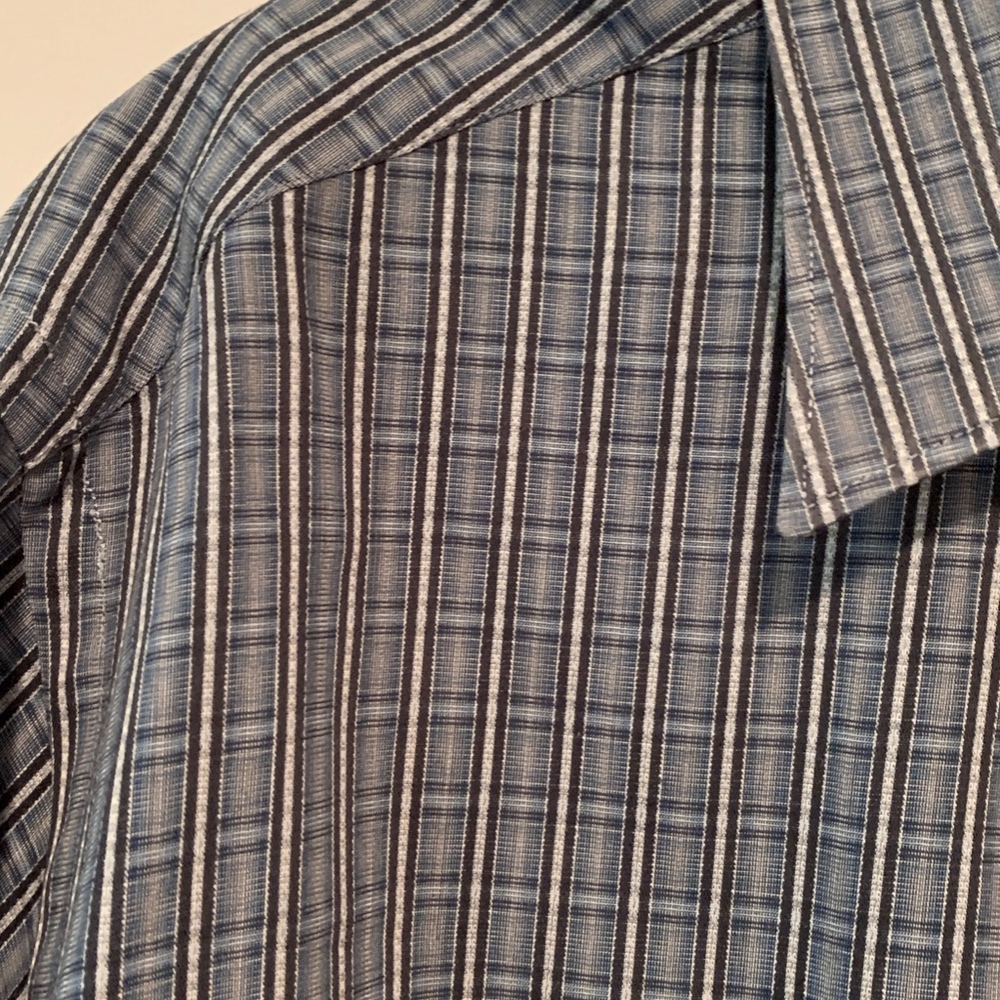 Ermenegildo Zegna Blue Plaid Cotton Sports Shirt